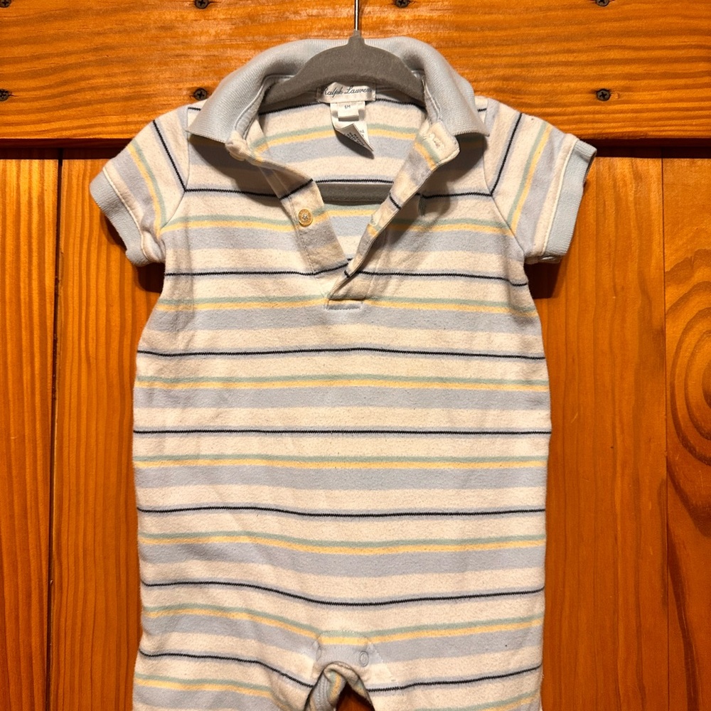 Ralph Lauren Pastel Striped Baby Romper